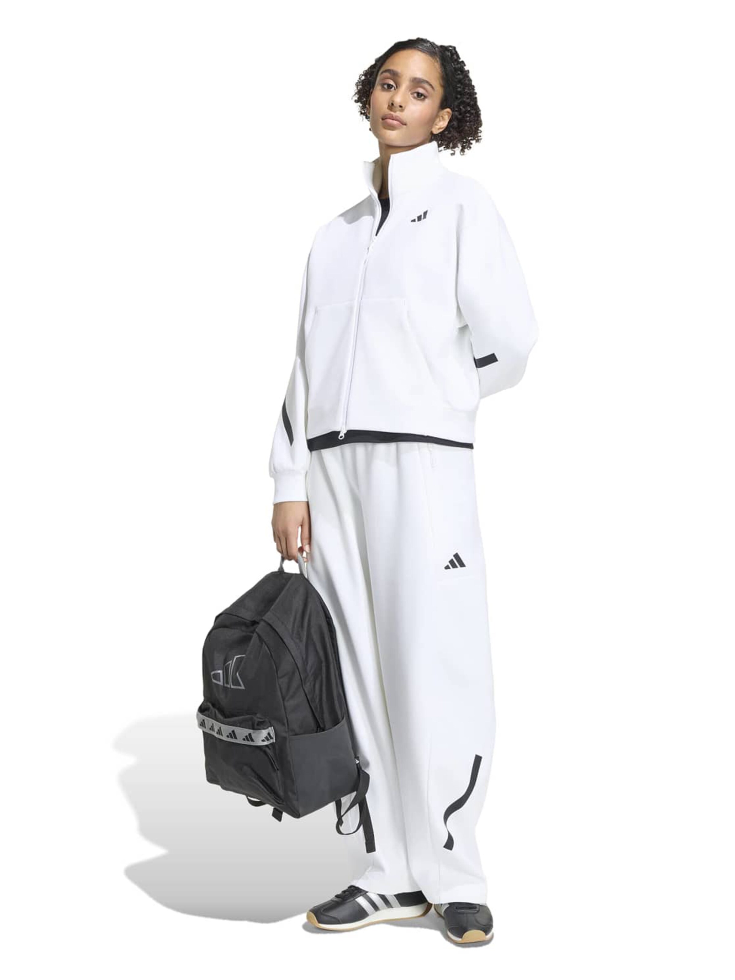 ADIDAS SPORTSWEAR Αθλητική ζακέτα φούτερ 'Z.N.E.' σε λευκό: μπροστά