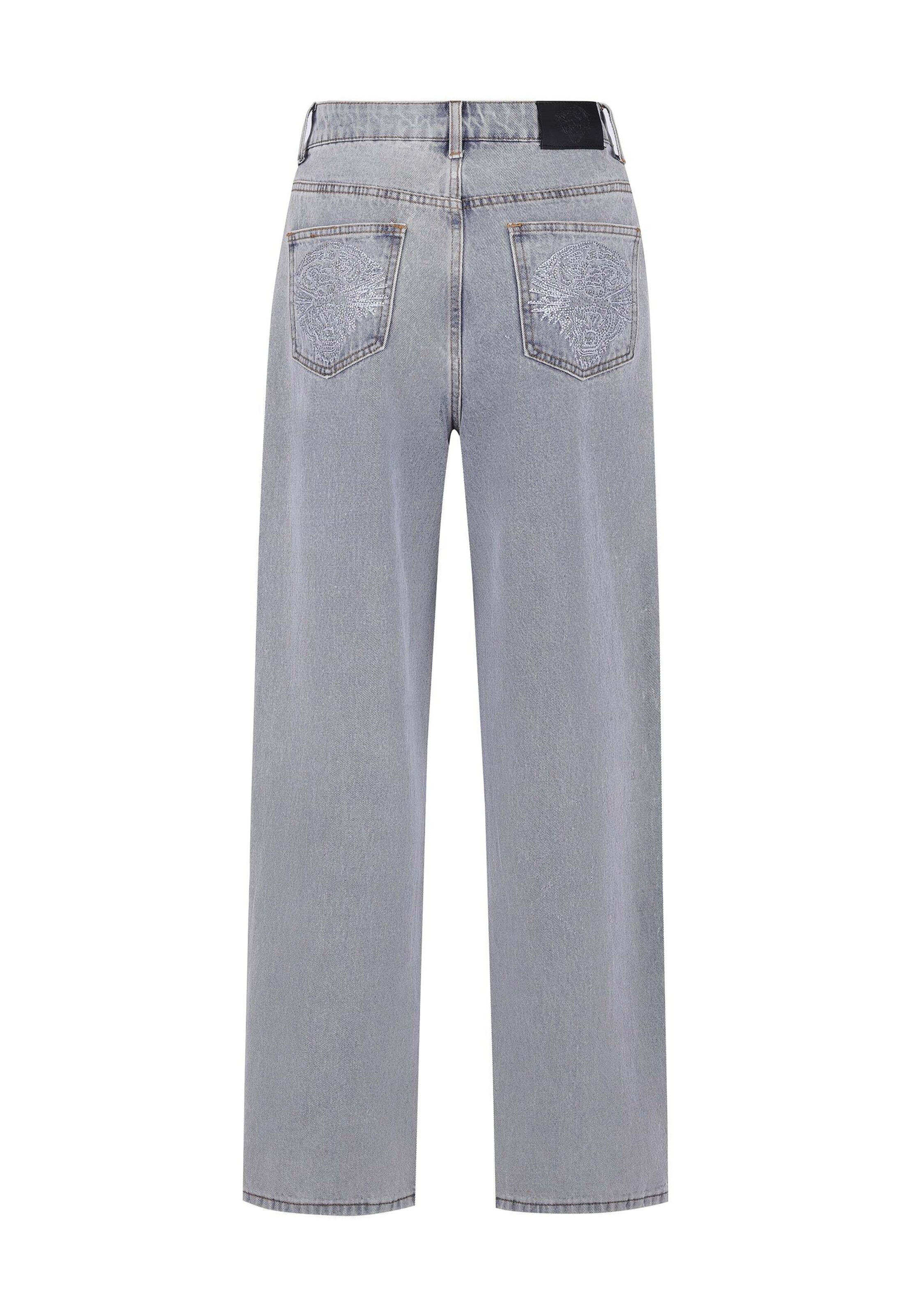 Ed Hardy Loosefit Jeans 'Crystal Roar' in Blauw
