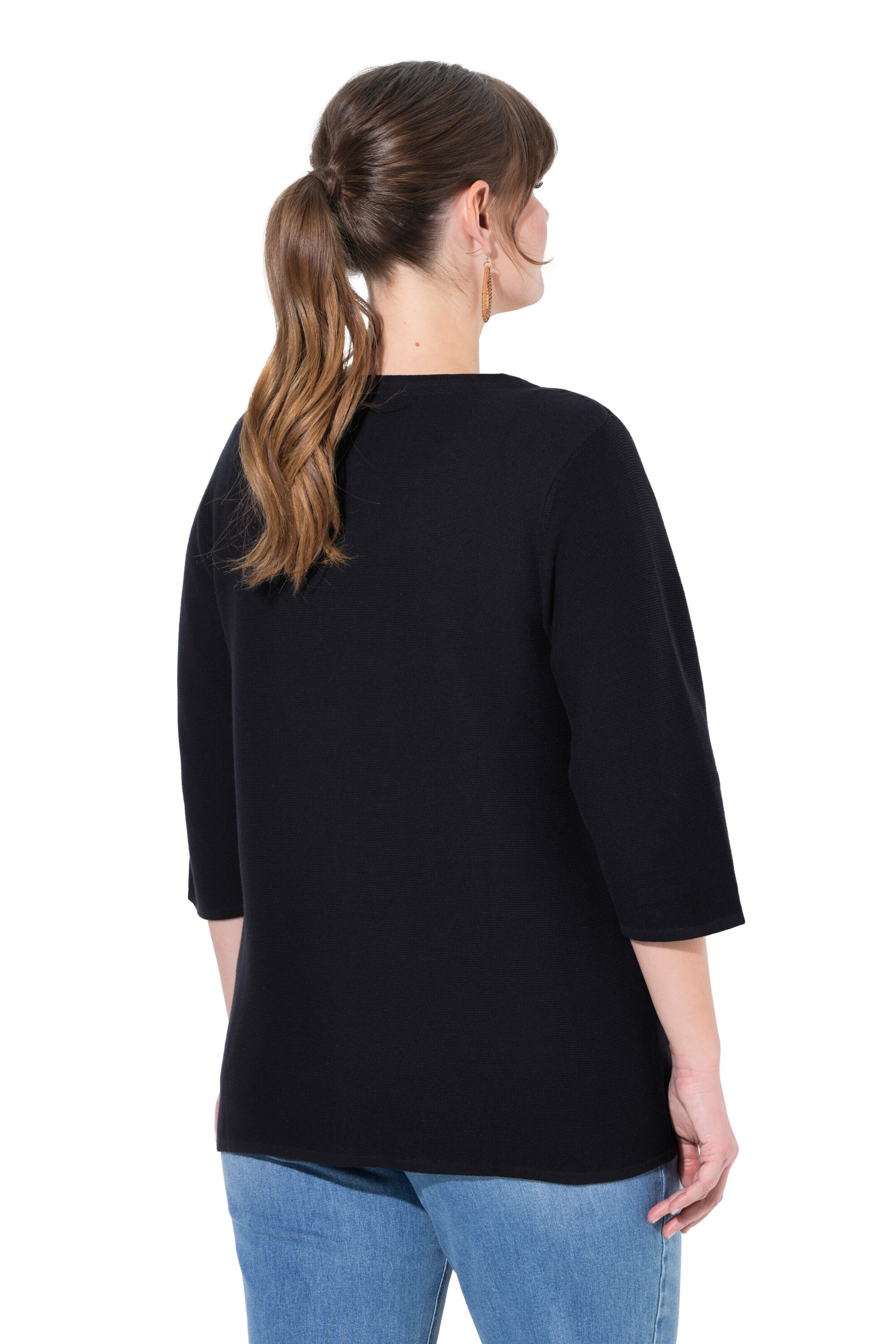 Ulla Popken Gebreid vest in Zwart