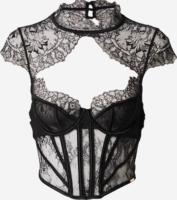 Hunkemöller - Corset 'Camille' en negro: frente