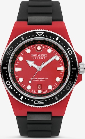 SWISS MILITARY HANOWA Taucheruhr 'Ocean Pioneer' in Schwarz: predná strana