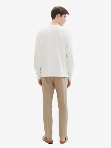 TOM TAILOR DENIM Tapered Pleated Pants in Beige