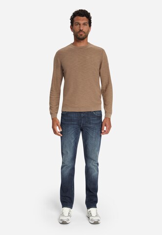 No Excess Sweater 'Slub' in Brown