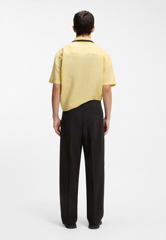 HUGO Slim fit Pleat-Front Pants ' Tari ' in Black