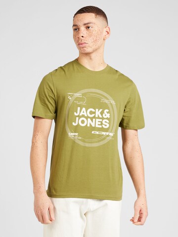 JACK & JONES Тениска 'PILOU' в зелено: отпред