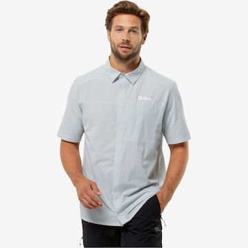 JACK WOLFSKIN Regular fit Athletic Button Up Shirt 'VANDRA' in Grey: front