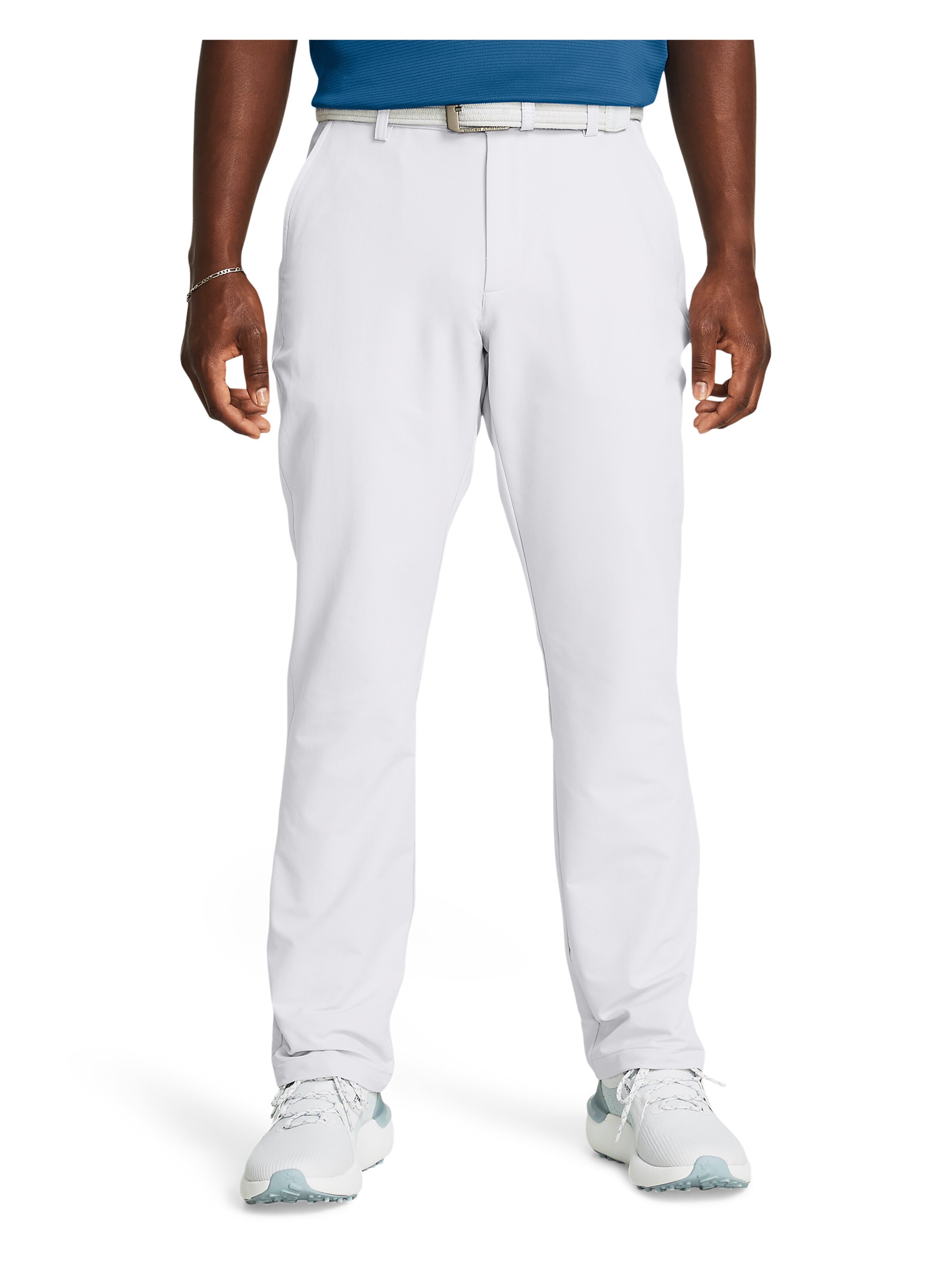 UNDER ARMOUR Tapered Sportbroek in Grijs: voorkant
