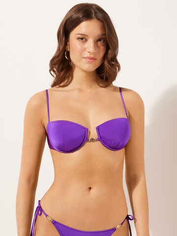 CALZEDONIA Balconette Bikini Top in Purple: front