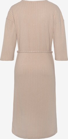 LASCANA Knitted dress in Beige