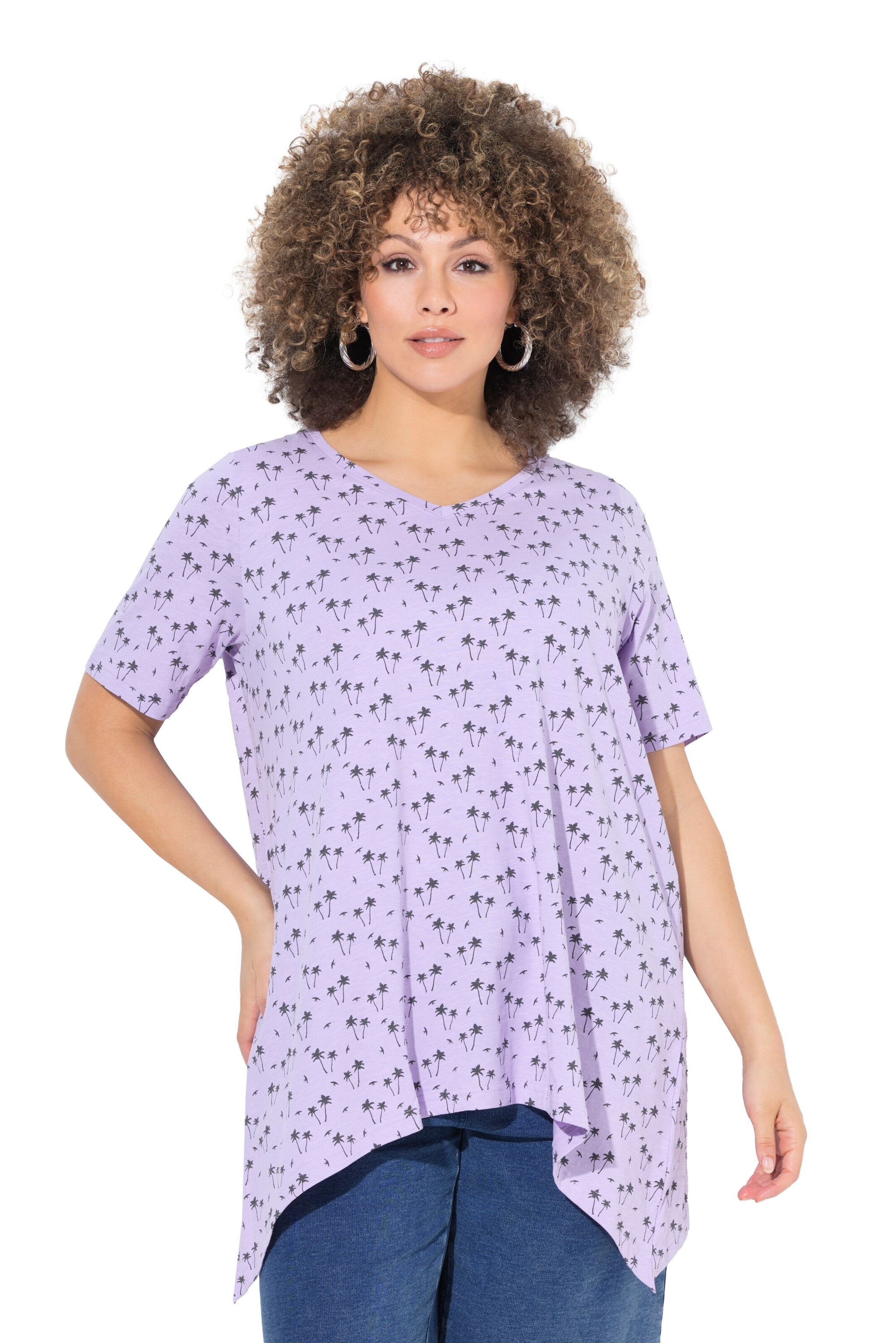 T-shirt Ulla Popken en violet : devant