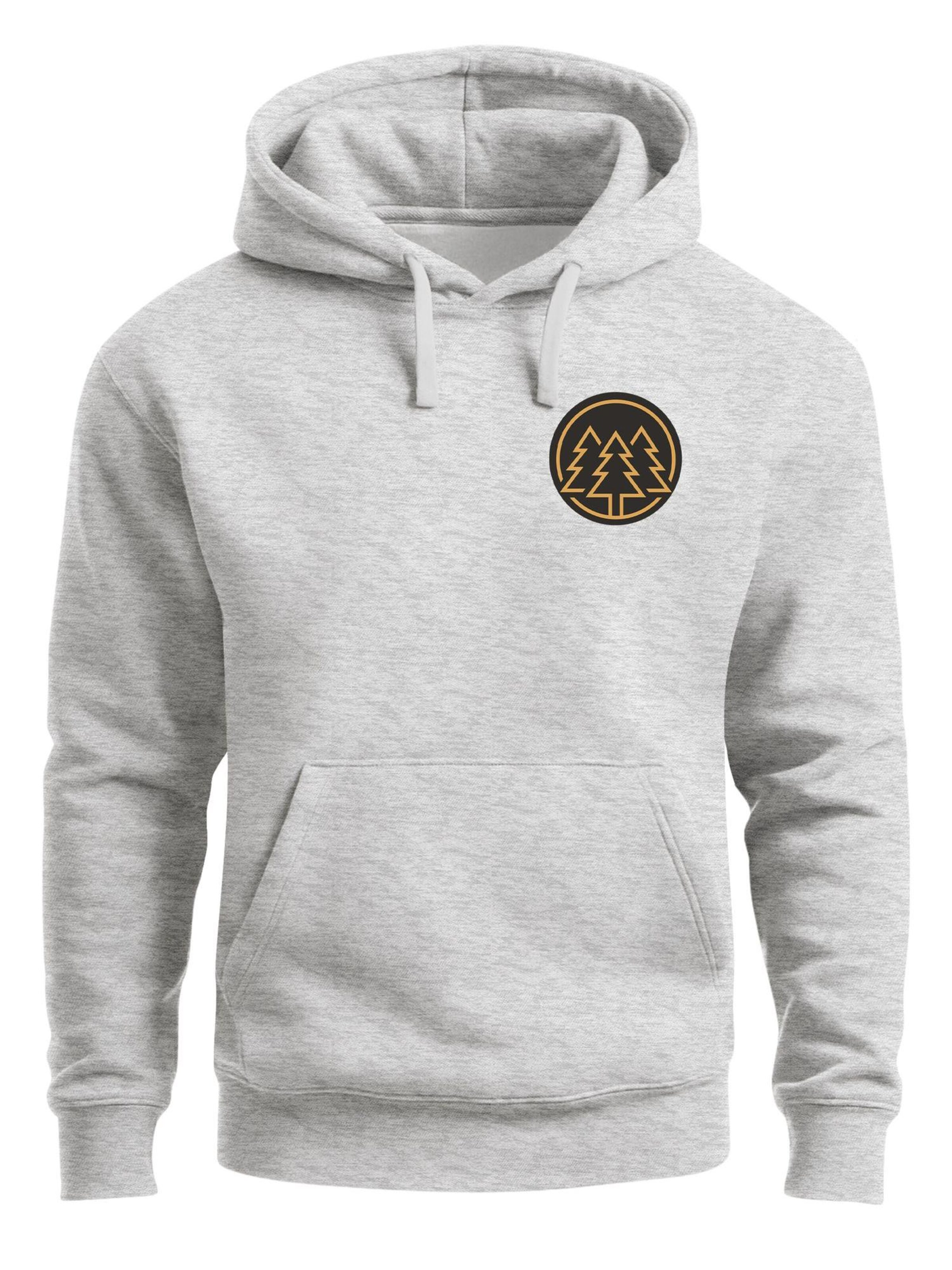 Neverless Sweatshirt 'Bäume Badge' in Grey: front