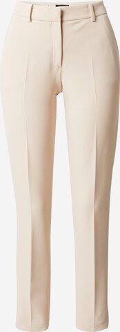 MORE & MORE Regular Trousers with creases in Beige: front