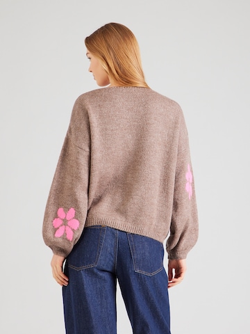 Hailys Strickjacke 'Fl44ower' in Beige