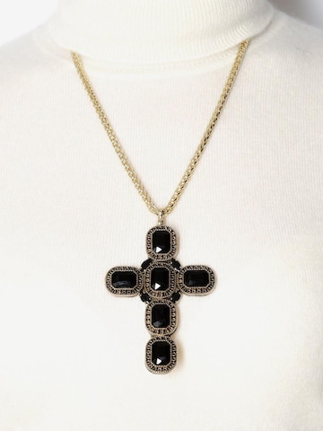 Addicted2 - Cadena 'Artemide collana croce con Swarovski nero placcato oro 18kt' en oro