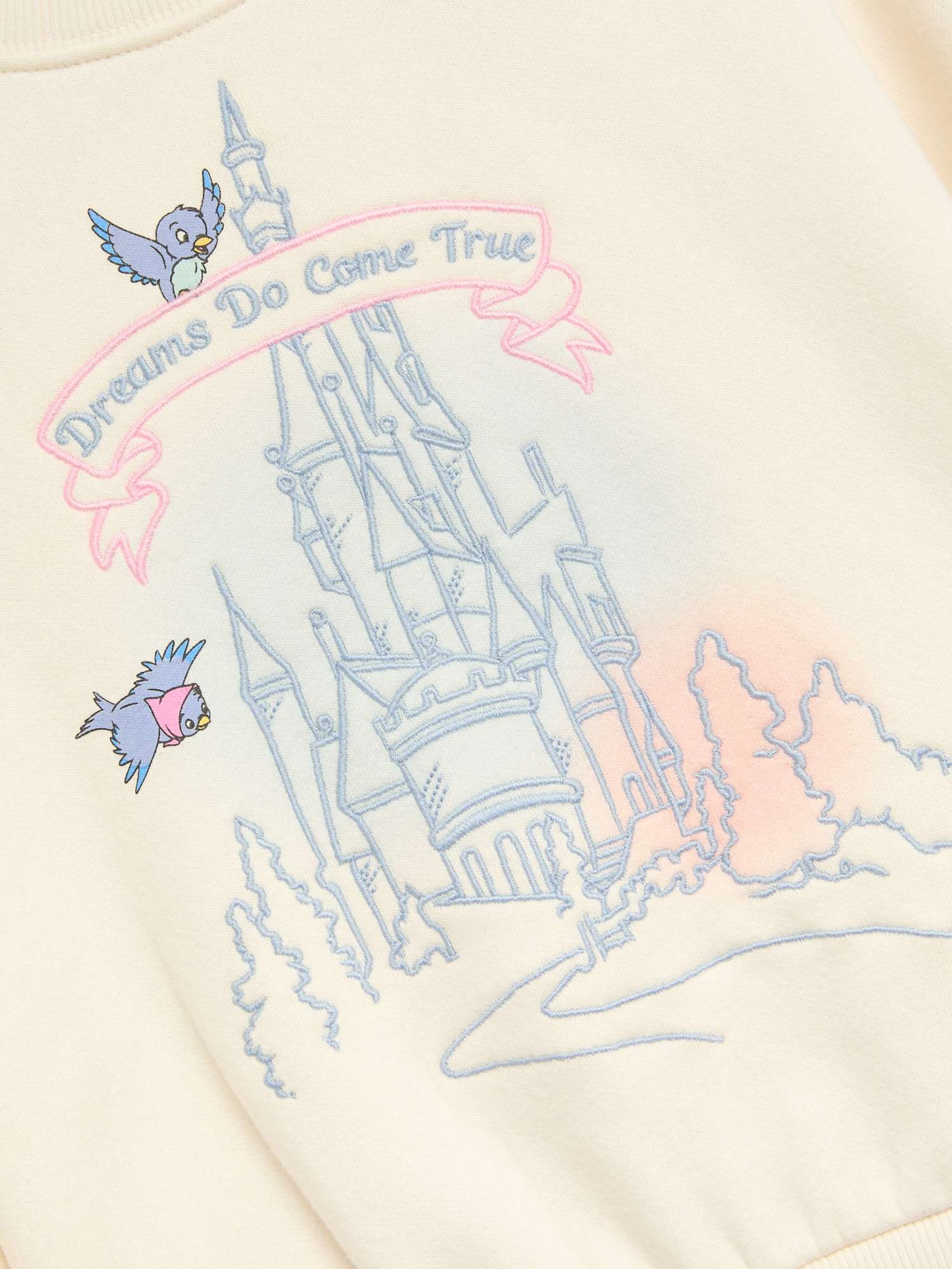 Marks & Spencer Baumwollreiches Disney Prinzessin™ Sweatshirt (2-8 Jahre) in Beige: Vorderseite