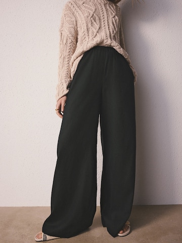Wide Leg Pantalon Next en noir : devant