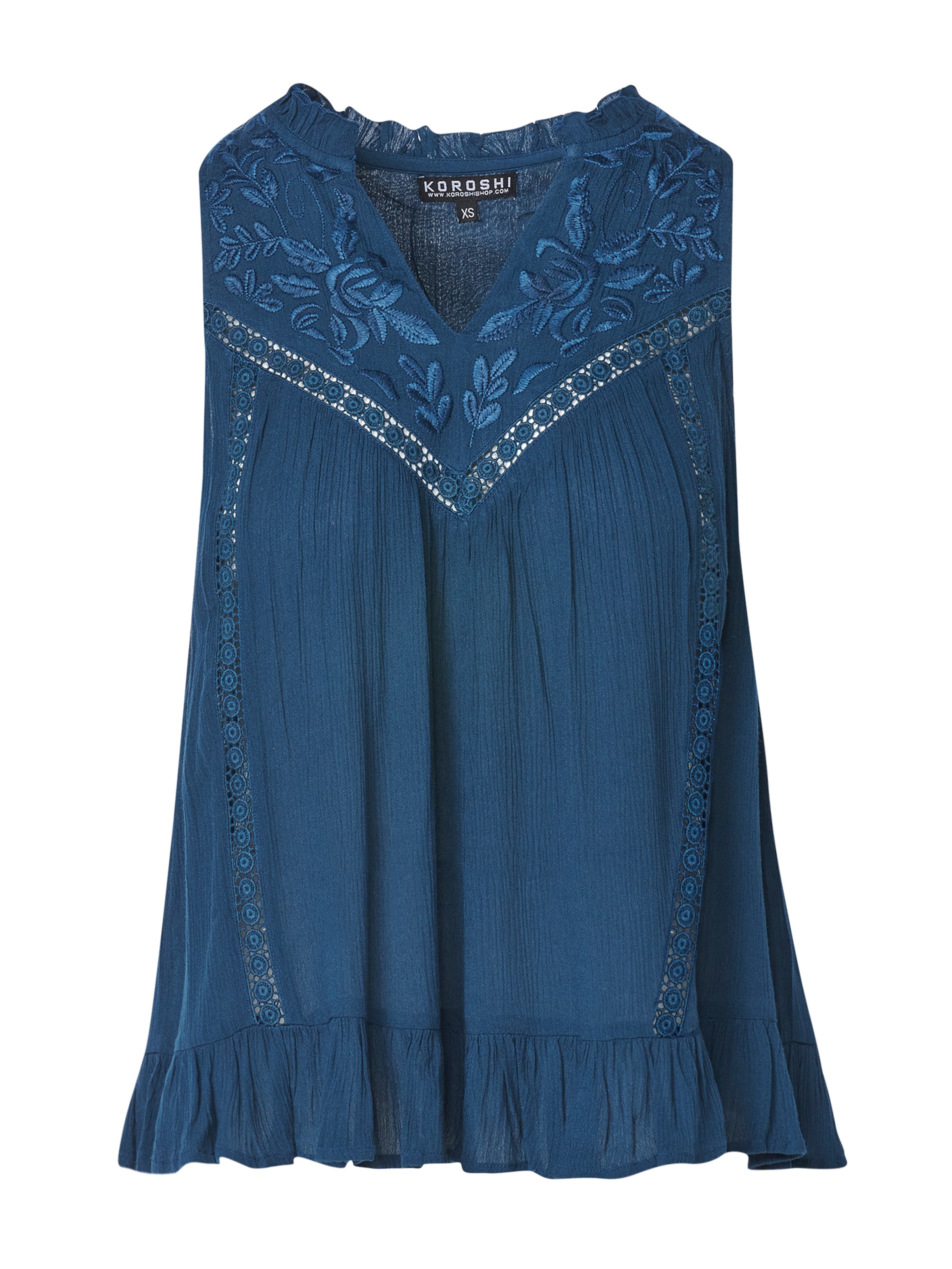 Chemisier KOROSHI en bleu : devant