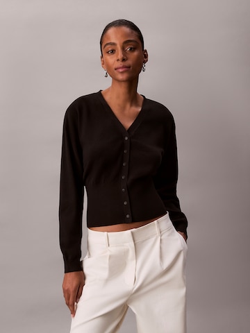 Calvin Klein Gebreid vest in Zwart: voorkant