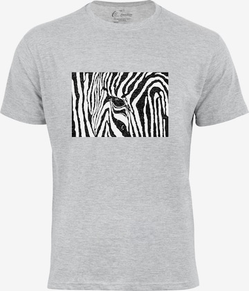 Maglietta 'Black & White Zebra Eye' di Cotton Prime in grigio: frontale