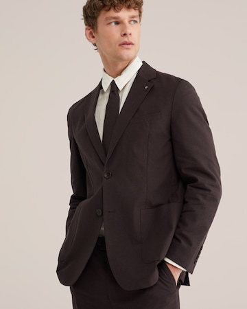 WE Fashion Regular fit Business-colbert in Bruin