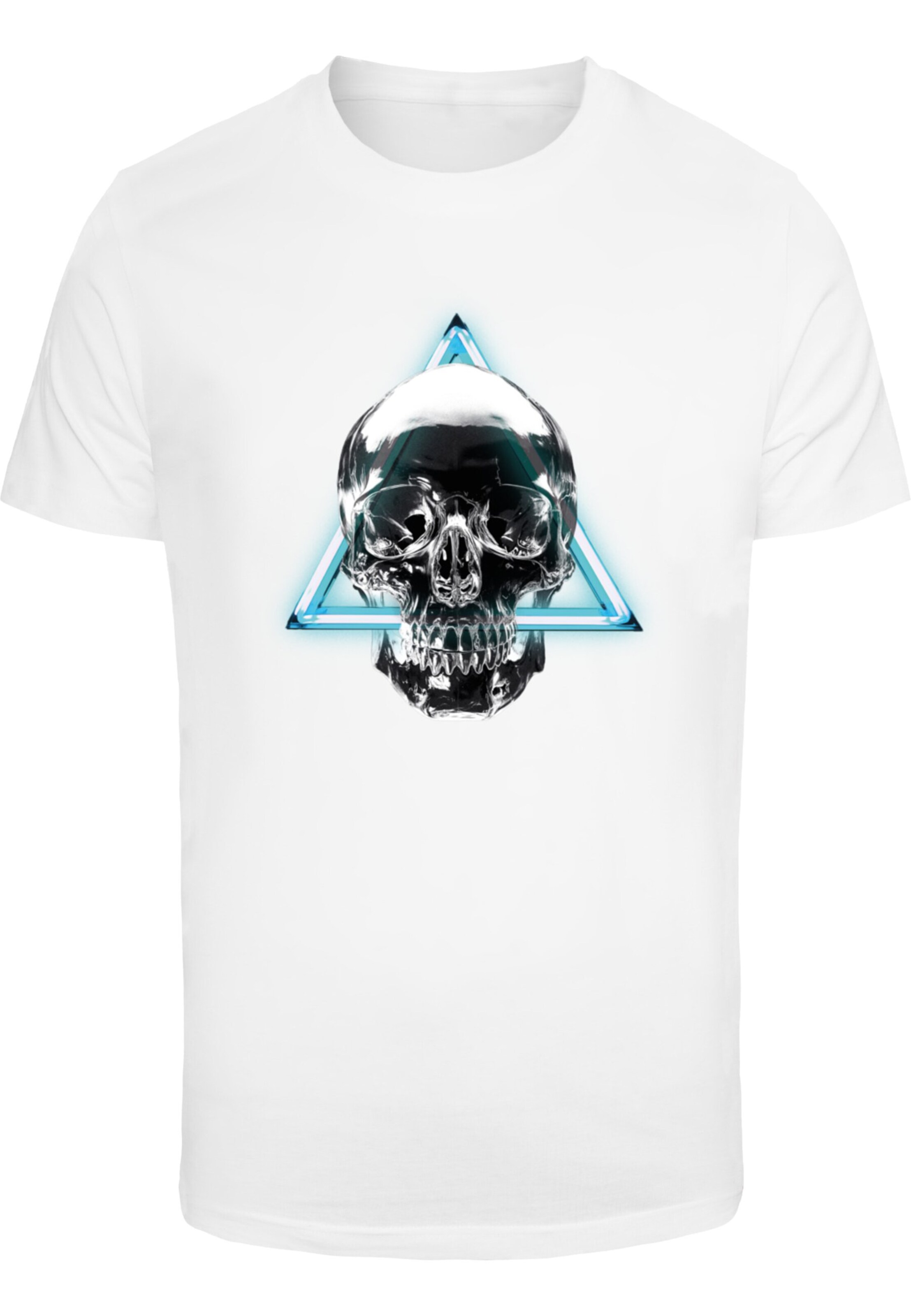Mister Tee T-Shirt 'Neon Skull' in Weiß: Vorderseite