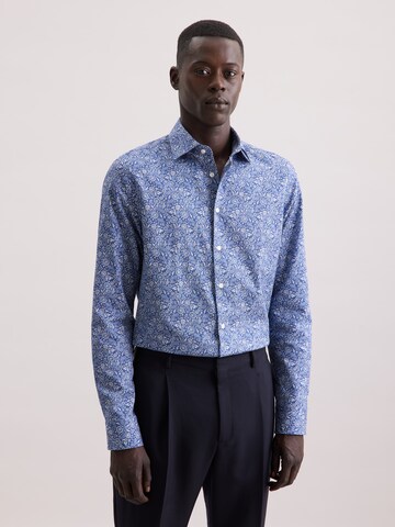Coupe slim Chemise business 'Schwarze Rose' SEIDENSTICKER en bleu