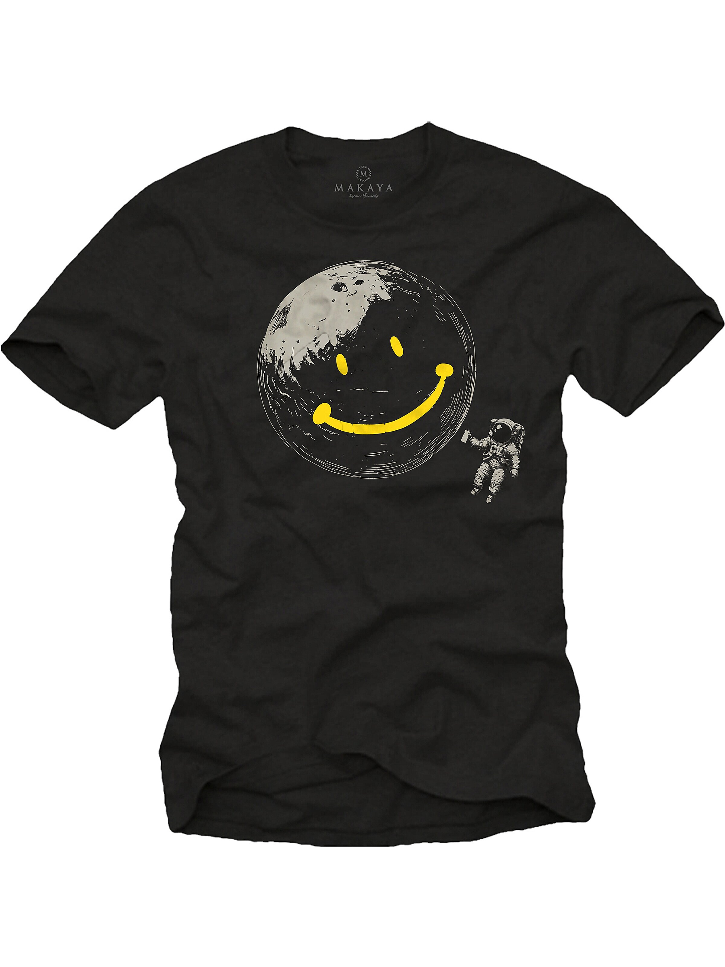 MAKAYA Shirt 'Astro-Smile' in Black: front