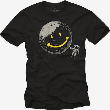 MAKAYA Shirt 'Astro-Smile' in Black: front