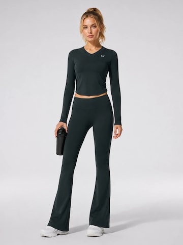 La V Flared Sportbroek 'Flared sportlegging Fleur' in Groen