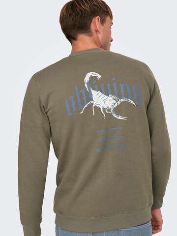 Only & Sons Sweatshirt 'ONSPATRICK' in Brown