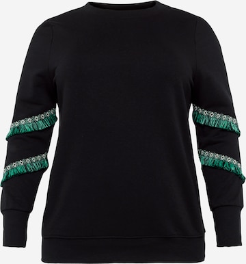 ONLY Carmakoma Sweatshirt 'NIKKI' in Black: front