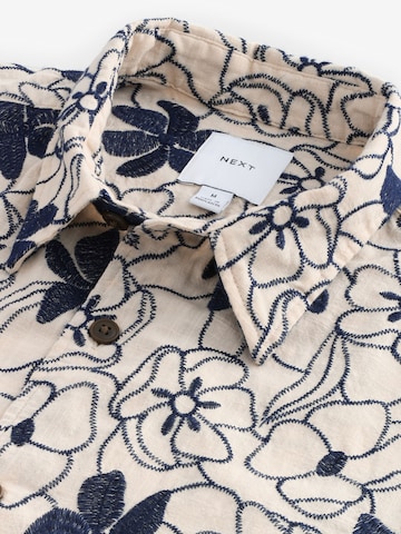 Next Regular fit Button Up Shirt in Beige