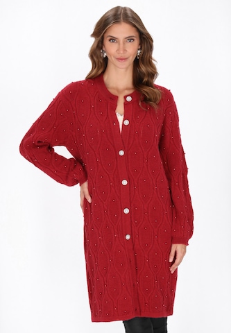 faina Knit cardigan in Red: front