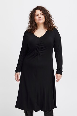 Fransa Curve Dress in Black: front