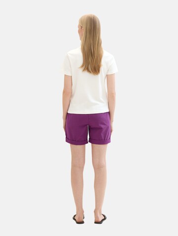 purpurinė TOM TAILOR Standartinis „Chino“ stiliaus kelnės