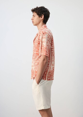 MANGO MAN Comfort Fit Hemd 'Madrasp' in Orange