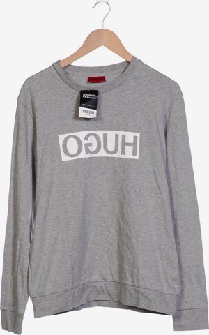 HUGO Sweatshirt & Zip-Up Hoodie in L in Grey: front