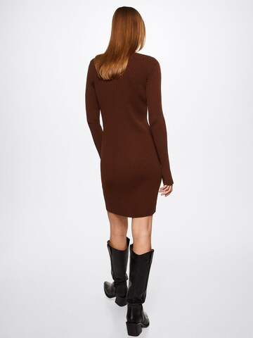 MANGO Knitted dress 'Matilda' in Brown