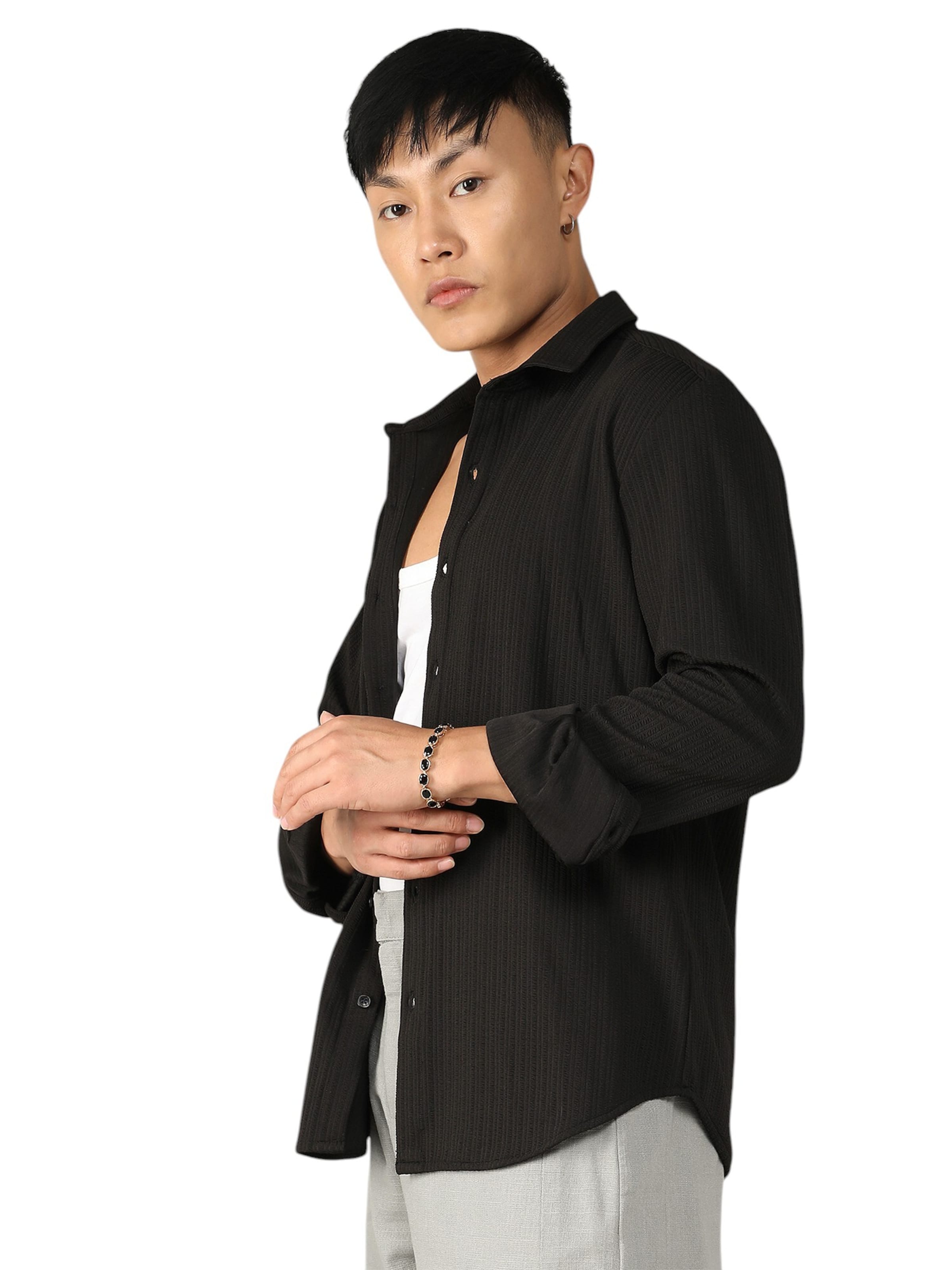 Regular fit Camicia 'Tajuana' di Campus Sutra in nero