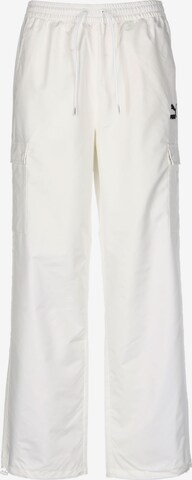 PUMA Boot cut Workout Pants in White: front