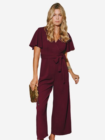 Cupshe Jumpsuit 'Self-tie sash belt' in Red: front