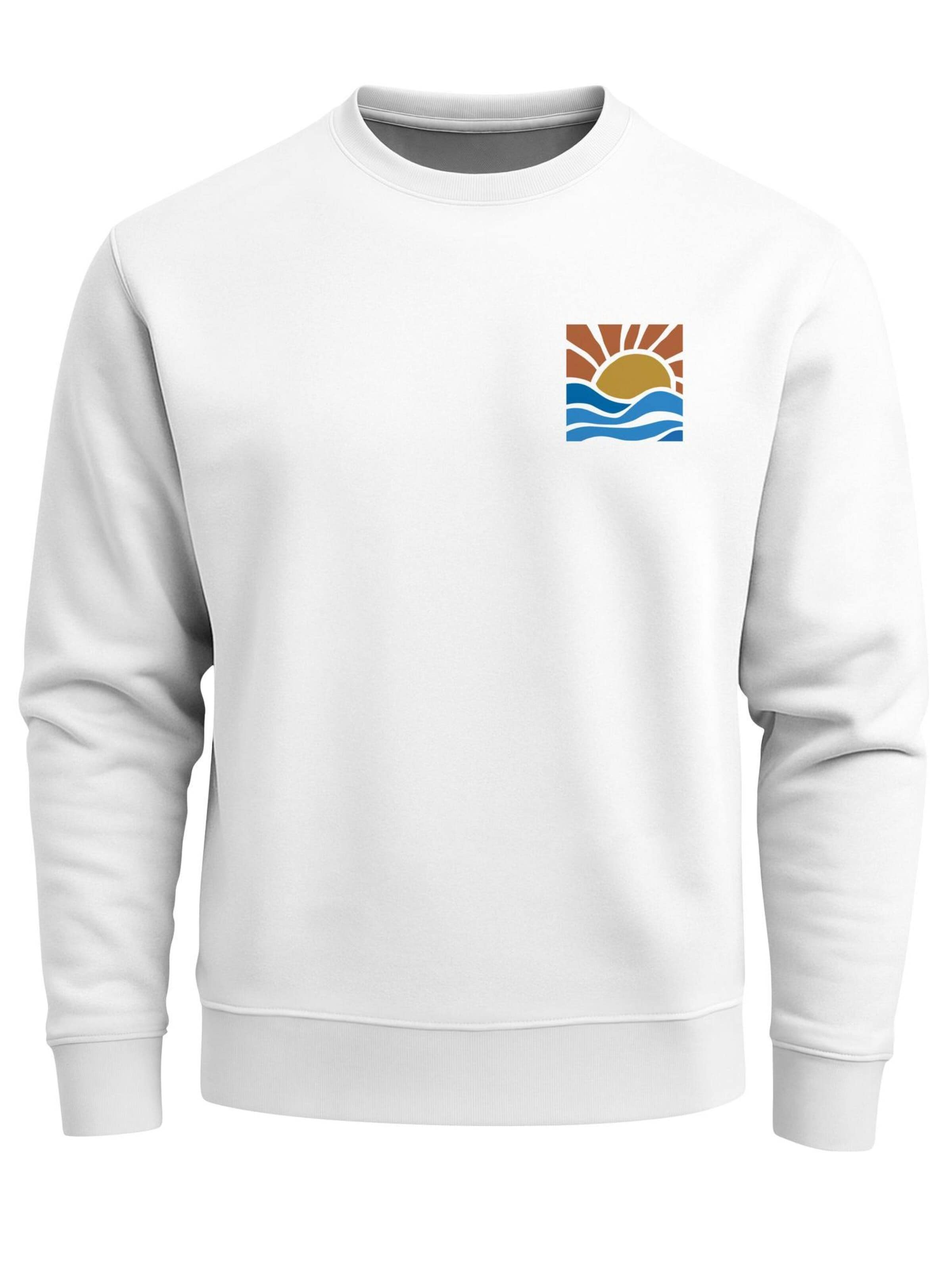 Neverless Sweatshirt 'Sun Wave Batch' in White: front