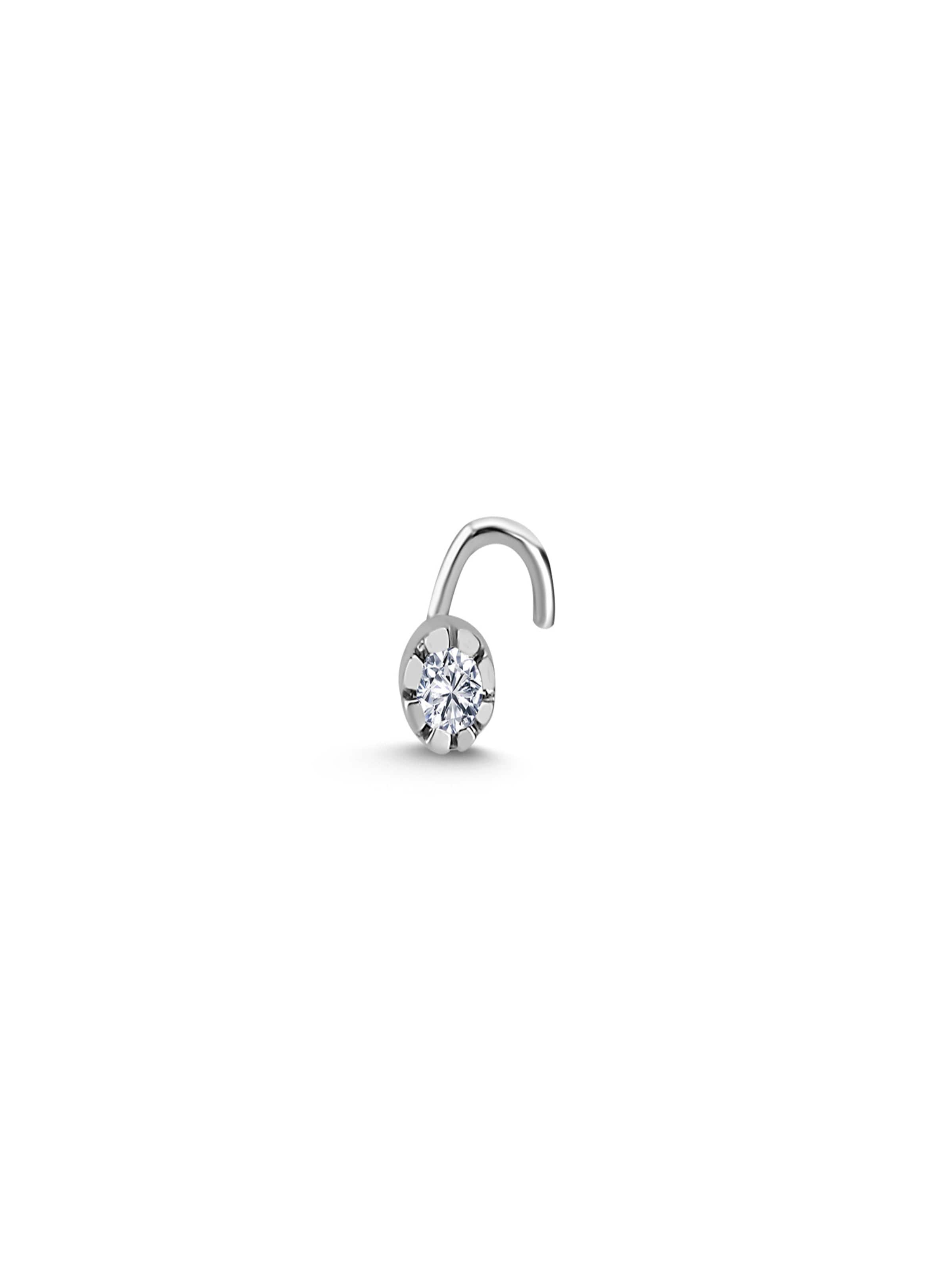 EinStein Diamant Piercings 'Piercing + Nostril 0,03 Carat Diamant Nasenpiercing 950er Platin' in Silver: front