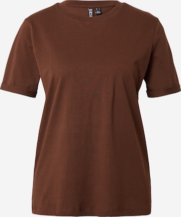 PIECES Shirt 'Ria' in Brown: front