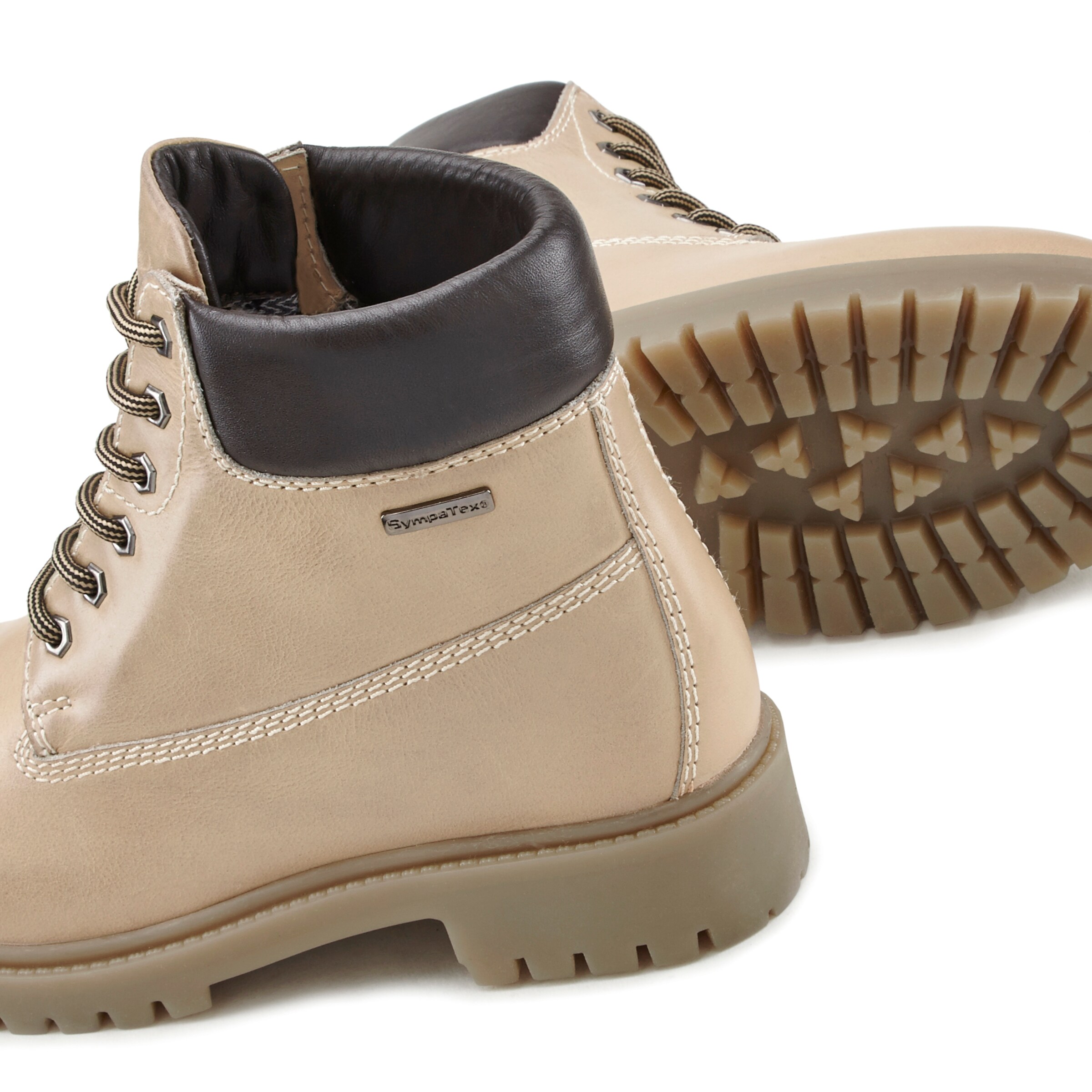 LASCANA Ботинки на шнуровке в Бежевый