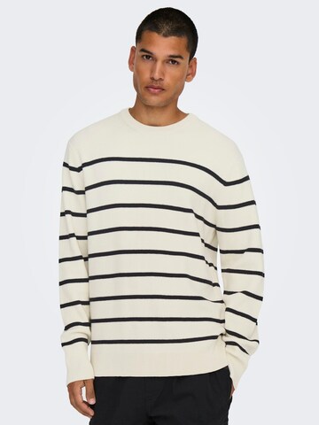 Pullover 'ONSPHIL' di Only & Sons in bianco