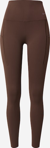 NIKE Skinny Workout Pants 'UNIVERSA' in Brown: front