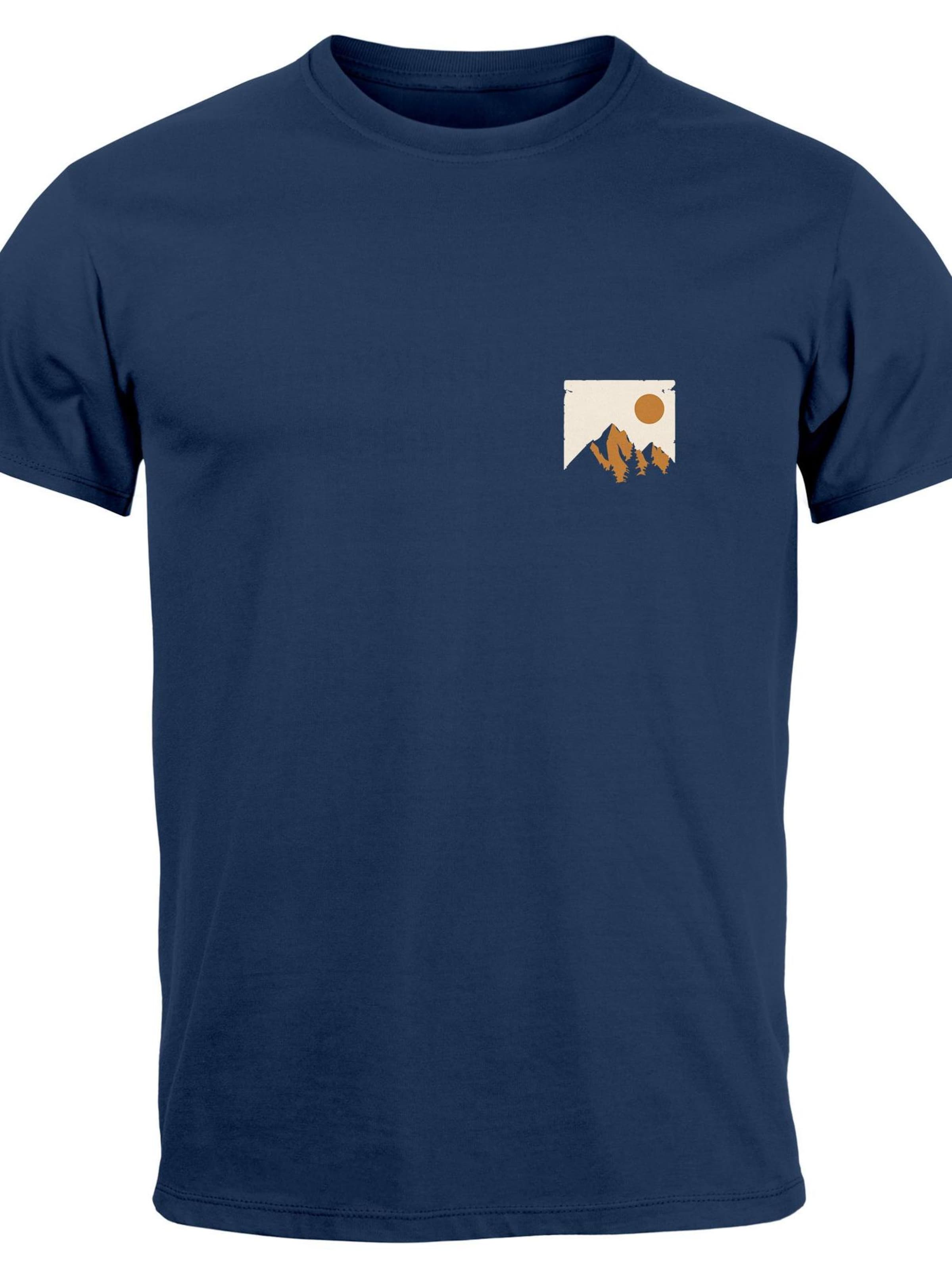 Neverless Shirt 'Mointain Badge' in Blue