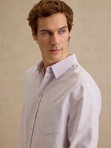 DAN FOX APPAREL Regular fit Button Up Shirt 'Damon' in Purple