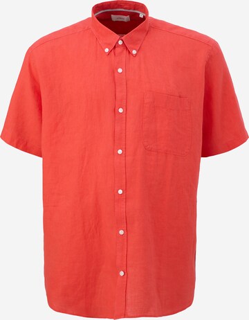 s.Oliver Men Big Sizes Button Up Shirt in Red: front